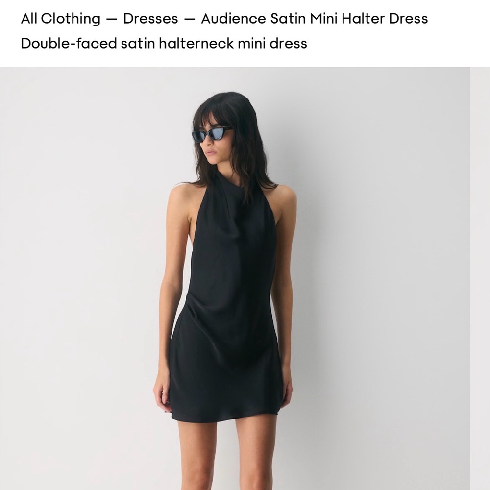 BRAND NEW Aritzia Audience Satin Mini Halter Dress